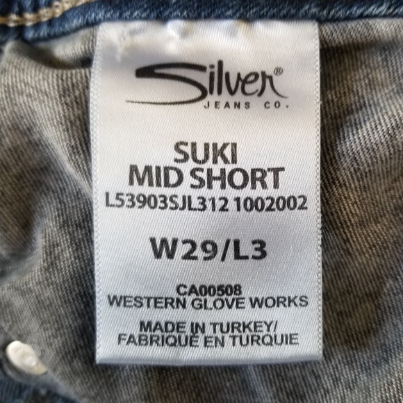 Silver Jeans Co. Distressed Suki Mid Super Stretch‎ Jean Shorts Size 29 - Picture 9 of 10
